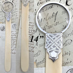 Rare Antique English Sterling Silver & Genuine Ivory 14" Text or Book Page Turner with Magnifying Glass
