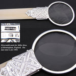 Rare Antique English Sterling Silver & Genuine Ivory 14" Text or Book Page Turner with Magnifying Glass