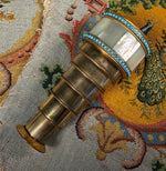 Fine Antique French Palais Royal 6-Draw Opera Glass Monocular, MOP and Persian Turquoise Jewels