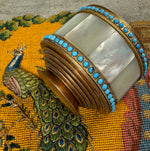 Fine Antique French Palais Royal 6-Draw Opera Glass Monocular, MOP and Persian Turquoise Jewels