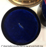 Superb Complete Italian Grand Tour Scent Caddy, 4 Perfume Bottles, Heavy Bronze w Pietra Dura