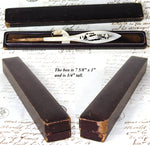 Antique Victorian Era Carved Mother of Pearl Dip Pen, Deer or Stag Figure, 14k Gold Nib
