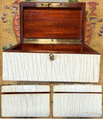 Fine Antique 19th Century French Boulle Jewelry or Watch Box, Ivory, Tortoise Shell Veneer
