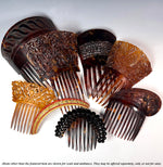 Hand Carved Antique Blond Tortoise Shell Tiara #5, Ornamental Comb, Mantilla, Napoléon III French