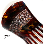 Hand Carved Antique Tortoise Shell Tiara #6, Ornamental Comb, Mantilla, Napoléon III French
