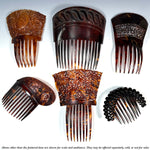 Hand Carved Antique Tortoise Shell Tiara #6, Ornamental Comb, Mantilla, Napoléon III French