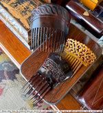 Hand Carved Antique Tortoise Shell Tiara #6, Ornamental Comb, Mantilla, Napoléon III French