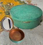 Fine Antique French Art Deco Powder Box Compact, Shagreen Galuchat, Possibly Jean Dunand?