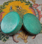 Fine Antique French Art Deco Powder Box Compact, Shagreen Galuchat, Possibly Jean Dunand?