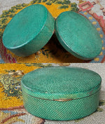 Fine Antique French Art Deco Powder Box Compact, Shagreen Galuchat, Possibly Jean Dunand?