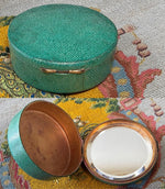 Fine Antique French Art Deco Powder Box Compact, Shagreen Galuchat, Possibly Jean Dunand?