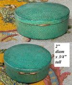 Fine Antique French Art Deco Powder Box Compact, Shagreen Galuchat, Possibly Jean Dunand?
