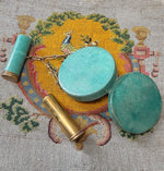Antique c.1920s French Compact and Lipstick Holder Clad in Fine Shagreen, Galuchat, Durand?