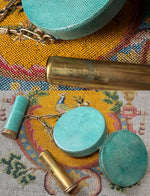 Antique c.1920s French Compact and Lipstick Holder Clad in Fine Shagreen, Galuchat, Durand?