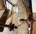 Fine Antique 24" Lathe Turned French Tabletop or Lap Top Embroidery or Needlework Frame, Stand, Stretcher