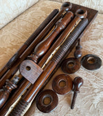Fine Antique 24" Lathe Turned French Tabletop or Lap Top Embroidery or Needlework Frame, Stand, Stretcher