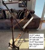 Superb Antique French Large 35" Floor Stand, Frame to do Embroidery, Needlework, Stretch Canvas