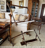 Superb Antique French Large 35" Floor Stand, Frame to do Embroidery, Needlework, Stretch Canvas