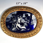 French Napoleon III Grisaille Kiln-fired Enamel Plaque on Convex Copper, circa 1865–1880 Limoges