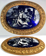 French Napoleon III Grisaille Kiln-fired Enamel Plaque on Convex Copper, circa 1865–1880 Limoges