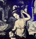 French Napoleon III Grisaille Kiln-fired Enamel Plaque on Convex Copper, circa 1865–1880 Limoges