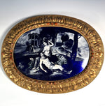 French Napoleon III Grisaille Kiln-fired Enamel Plaque on Convex Copper, circa 1865–1880 Limoges