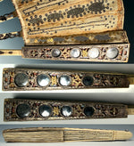 French Louis XVI / Directoire Ivory, Gold & Silver Foil Jeweled Fan with Convex Mirror Guards France, circa 1790–1805 V Rare