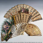 French Louis XVI / Directoire Ivory, Gold & Silver Foil Jeweled Fan with Convex Mirror Guards France, circa 1790–1805 V Rare