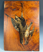 Large 1800s French Oil Painting on Board, Nature Morte, Still Life of Birds in Trompe-l'œil Artist Signed