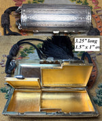 Stunning Little Austrian .900 Silver and 18k Gold Guilloche Art Deco Minaudière, Evening Purse