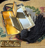 Stunning Little Austrian .900 Silver and 18k Gold Guilloche Art Deco Minaudière, Evening Purse