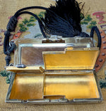 Stunning Little Austrian .900 Silver and 18k Gold Guilloche Art Deco Minaudière, Evening Purse