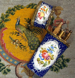 Antique French Kiln-fired Enamel Vest Etui or Necessaire with Sewing and Vanity Tools
