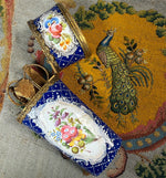 Antique French Kiln-fired Enamel Vest Etui or Necessaire with Sewing and Vanity Tools