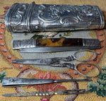 Fine Antique French 18th Century Vest Pocket Etui, Nécessaire with Vanity Tools, Scissors, Knife