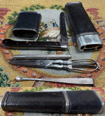 Antique French 18th Century Nécessaire, Travel Vanity Etui, Scissors, Tweezer, Pocket Knife, Pencil, Silver