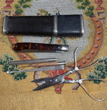 Antique French 18th Century Nécessaire, Travel Vanity Etui, Scissors, Tweezer, Pocket Knife, Pencil, Silver