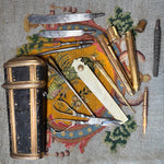 Exceedingly Rare French Louis XV 12k, 14k Gold & Diamond Gentleman's Vest Nécessaire, Nutmeg Grater