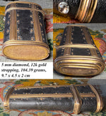 Exceedingly Rare French Louis XV 12k, 14k Gold & Diamond Gentleman's Vest Nécessaire, Nutmeg Grater