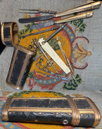 Exceedingly Rare French Louis XV 12k, 14k Gold & Diamond Gentleman's Vest Nécessaire, Nutmeg Grater