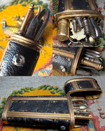 Exceedingly Rare French Louis XV 12k, 14k Gold & Diamond Gentleman's Vest Nécessaire, Nutmeg Grater