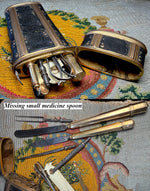Exceedingly Rare French Louis XV 12k, 14k Gold & Diamond Gentleman's Vest Nécessaire, Nutmeg Grater