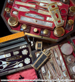 Exceedingly Rare French Louis XV 12k, 14k Gold & Diamond Gentleman's Vest Nécessaire, Nutmeg Grater