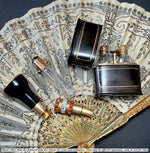 Elegant Antique French Scent Caddy, Nécessaire, 18k Stringing, 2 Perfume Bottles or Flasks and Funnel