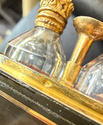 Elegant Antique French Scent Caddy, Nécessaire, 18k Stringing, 2 Perfume Bottles or Flasks and Funnel