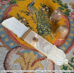 Antique French c.1810-30 Palais Royal Scabbard Needle Case, Mother of Pearl, 18k Enamel Medallion