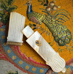 Antique French c.1810-30 Palais Royal Scabbard Needle Case, Mother of Pearl, 18k Enamel Medallion
