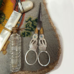Exceptional c.1810-30 French Palais Royal Sewing Box, Mother of Pearl 18k Tools, Swan Scissors, Turquoise