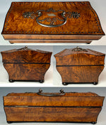 Exceptional c.1810-30 French Palais Royal Sewing Box, Mother of Pearl 18k Tools, Swan Scissors, Turquoise