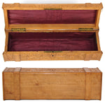 Antique Hand Carved Black Forest 12.5" Long Glove or Desk Box, Casket, Straps & Foliage